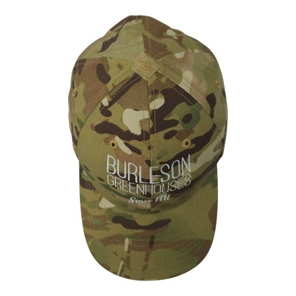 Burleson Greenhouses Camo Strapback Cap Hat Trucker Baseball Structured Style - Picture 6 of 14
